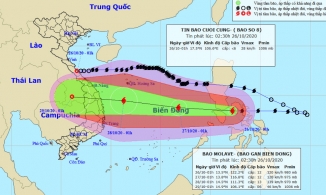 'Cuồng phong' Molave đang nhắm thẳng Đà Nẵng có thể đạt gần cấp thảm họa