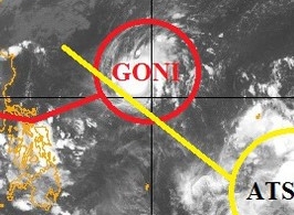 Bão Goni tăng cấp liên tục, hướng vào biển Đông