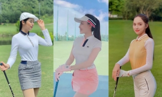 Đẳng cấp mỹ nhân là đây: Hương Giang, Đỗ Mỹ Linh biến sân golf thành sàn diễn thời trang