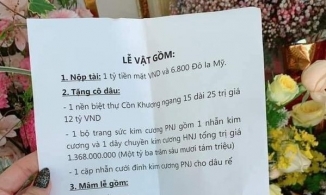 Màn thách cưới toàn tiền tỉ, kim cương, biệt thự... đến từ nhà gái