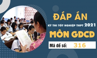 Đáp án đề thi môn GDCD mã đề 316 THPT Quốc gia lần 1 năm 2021