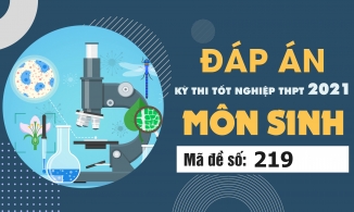Đáp án đề thi môn Sinh học mã đề 219 THPT Quốc gia lần 1 năm 2021