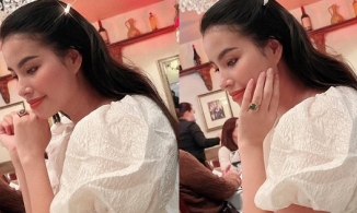 Phạm Hương đeo nhẫn hột xoàn, khoe nhan sắc 'mẹ hai con' mặn mà sau 3 tháng sinh nở