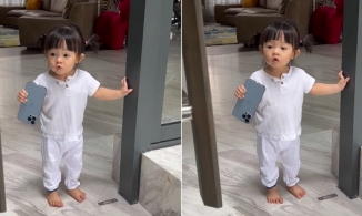 Con gái Cường Đôla tập nói siêu đáng yêu, nhưng món 'đồ chơi' 40 triệu trên tay mới là tâm điểm