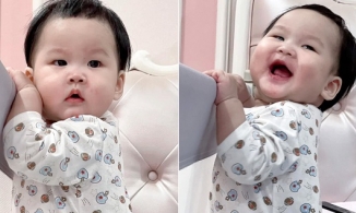 Con gái 9 tháng của Bảo Thanh lại dân mạng 'ôm tim' với loạt biểu cảm cưng hết nấc