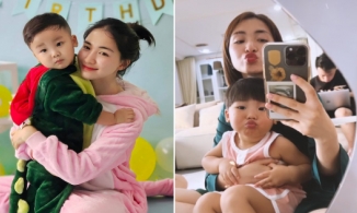 Hòa Minzy được đoàn tụ với con trai sau 2 tuần chạy show, phải để con lại cho bảo mẫu chăm