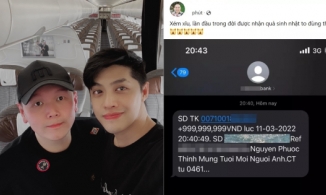 Noo Phước Thịnh 'chơi lớn' mừng sinh nhật người đặc biệt 1 tỷ đồng 'tiền tươi thóc thật'