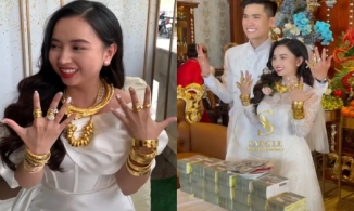 Số hồi môn bằng cả một gia tài của cô dâu Sóc Trăng: 20 cây vàng đeo trĩu cổ, tiền mặt trải đầy bàn