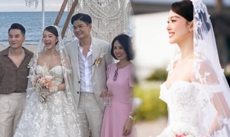 Hình ảnh chồng Minh Hằng xuất hiện trên MXH dù cô dâu tháng 6 đã dặn khách mời không đăng ảnh chú rể