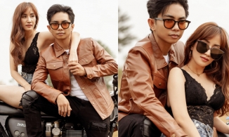 Khánh Thi mặc nội y, tạo dáng gợi cảm bên Phan Hiển