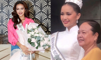 Mẹ Hoa hậu Ngọc Châu lại mặc áo cũ từ 6 năm trước đi sự kiện cùng con gái