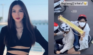 Hoa hậu Thùy Tiên đi dạo xe máy với sash Miss Grand International trước thềm kết thúc nhiệm kì?