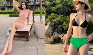 Cùng lên đồ đi biển, Kỳ Duyên khiến cô em Đỗ Thị Hà trở nên 'nhạt'