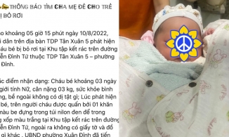 Bé gái 3 ngày tuổi khỏe mạnh, bụ bẫm bị bỏ rơi trên bãi rác ở Hà Nội