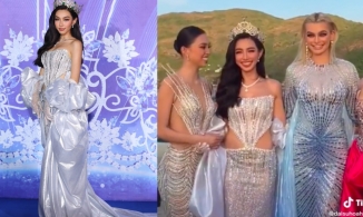 Thùy Tiên, Tiểu Vy phải kiễng chân khi đứng cạnh Hoa hậu đẹp nhất Thế giới 2021