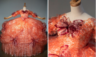 Nam sinh Nhật Bản chế tác chiếc váy từ 4.000 vỏ bánh gạo