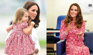 Công chúa Charlotte nhiều lần mặc quần áo giống mẹ Kate Middleton
