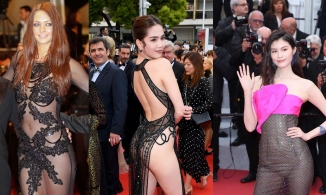 Những chiếc váy xuyên thấu gây đỏ mặt trên thảm đỏ Cannes