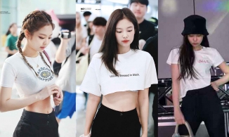 Jennie (BLACKPINK) mặc toàn áo thun trắng nhưng vẫn thời thượng