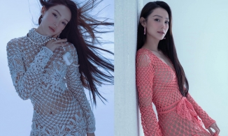 Minh Hằng chụp concept 'Hoạ Bì' khoe dáng trong chiếc váy lưới của NTK Công Trí