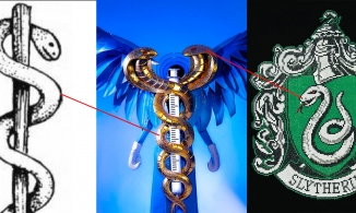 Biểu tượng ngành y trên quốc phục của Thuỳ Tiên giống logo nhà Slytherin truyện Harry Potter?