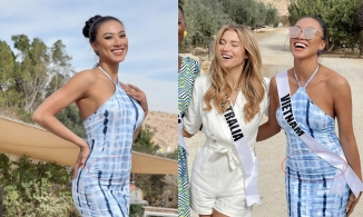 Kim Duyên lộ eo kém thon khi đọ dáng cùng thí sinh Miss Universe: Do góc chụp hay váy áo 'hãm hại'?