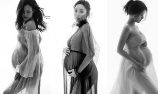 Vợ giàu có kém chồng 16 tuổi của Chi Bảo gia nhập hội mỹ nhân diện đầm xuyên thấu trước ngày lâm bồn