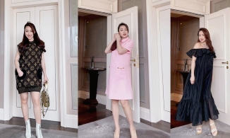 Vợ trẻ giàu có kém 16 tuổi của Chi Bảo không mặc váy bầu, khoe thời trang trẻ trung trước lâm bồn