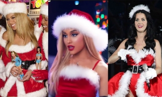 Sao Hollywood diện đồ 'bà già Noel': Một nữ ca sỹ mặc bodysuit khoét hông cực kỳ 'hư hỏng'