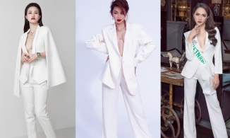 Mỹ nhân Việt 'thả rông' vòng 1 với suit trắng: Hoa hậu Thuỳ Tiên áp đảo với visual sang - xịn - mịn