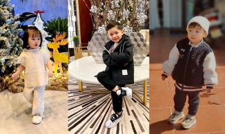 Nhóc tì Vbiz diện đồ Noel: Con gái Cường Đô La chụp với siêu xe, quý tử nhà Đan Trường chuẩn soái ca