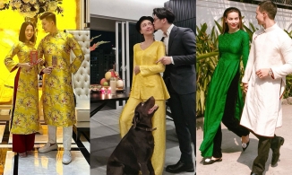 Couple sao Việt khoe outfit đầu năm: Vợ chồng Hà Tăng đẳng cấp, cặp Lệ Quyên lên đồ rồng phượng