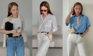 Miu Lê sở hữu BST áo sơ mi trơn đủ màu, diện 365 ngày chẳng hề nhàm chán
