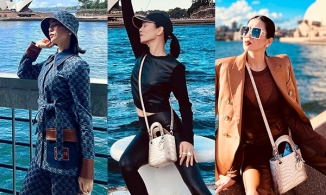 Thời trang Lệ Quyên khi vi vu trời Úc: Khoe túi 700 triệu, đồ hiệu 'dát' kín người