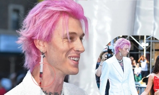 Rapper Machine Gun Kelly đeo hoa tai chứa máu của hôn thê Megan Fox