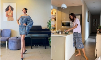 H'hen Niê mặc quần 80 ngàn thành váy lệch vai, long lanh như bìa tạp chí