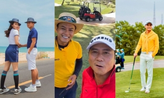 Sao nam Vbiz trên sân golf: Hồ Hoài Anh diện đồ đôi với vợ, Hồng Đăng chung thủy với điều này