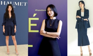 Song Hye Kyo thiên vị trang phục màu xanh navy