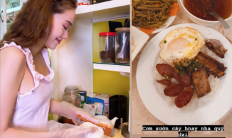 Minh Hằng khoe cơm sườn cây chất lượng, Văn Mai Hương ăn sashimi tẩm bổ