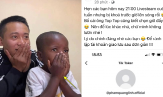 Kênh TikTok của Quang Linh Vlogs bất ngờ 'bay màu' trước giờ livestream