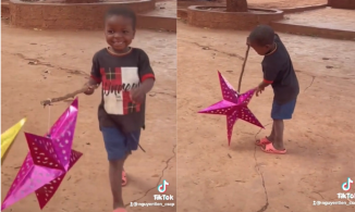 Lôi con hào hứng rước đèn ông sao nhân dịp Trung thu, kích thước và màu sắc đèn nhìn đã thấy vui