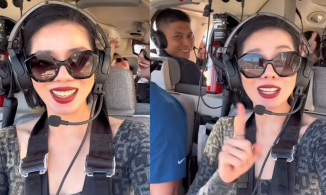 Lệ Quyên vi vu ngắm New York bằng trực thăng, bất ngờ trở thành người may mắn nhất chuyến bay