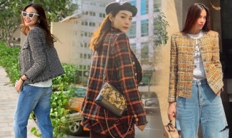 Áo khoác vải tweed quyến rũ nhiều sao Việt 