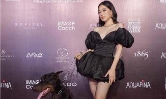 Á hậu Phương Nga dắt cún cưng lên thảm đỏ, giá mà...