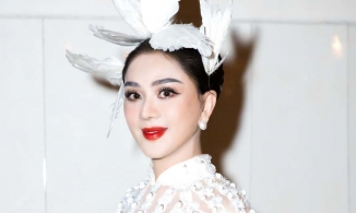  “Công chúa” Lâm Khánh Chi đội mũ chim trắng tung bay trong AVIFW