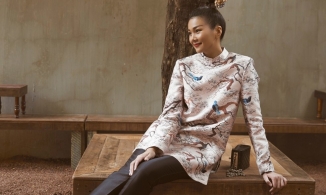 Thanh Hằng thả dáng trong áo dài cách tân đón Tết