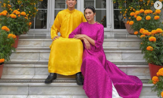 Hơn 1 thập kỷ bên nhau, Hà Tăng và Louis Nguyễn vẫn giữ thói quen sáng mùng 1 diện áo dài 