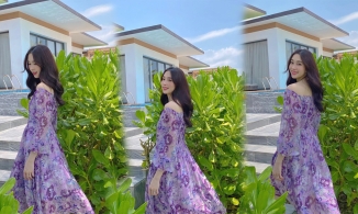 Hoa hậu Đặng Thu Thảo diện váy của Đỗ Mạnh Cường, thả dáng ở resort