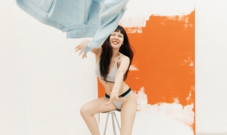 Hyun A và Lay Zhang chụp ảnh quảng cáo cho Calvin Klein 