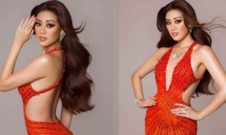 Khánh Vân diện váy của NTK Hoàng Hải để nói lời tạm biệt Miss Universe